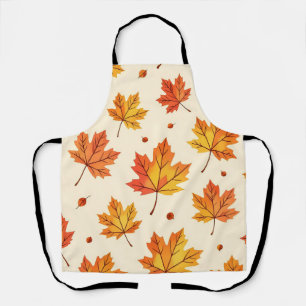Autumn Maple Leaves Falling Pattern Apron