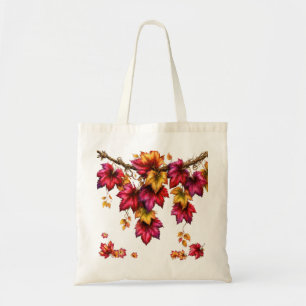 Autumn Maple Leaves Garland Decorative Fall Design Tote Bag