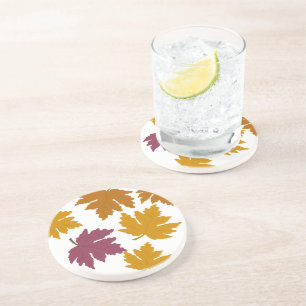 Autumn Maple Leaves Modern Coaster