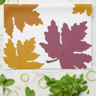 Autumn Maple Leaves Modern  Kitchen Towel