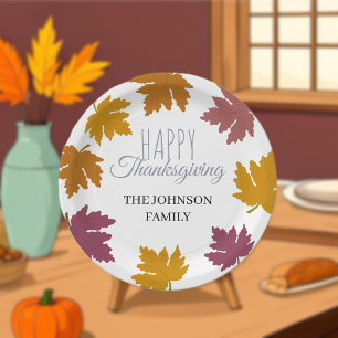 Autumn Maple Leaves Modern  Paper Plate