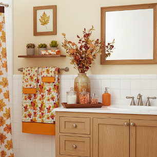 Autumn maple leaves pattern bath towel set