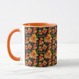 Autumn maple leaves pattern mug