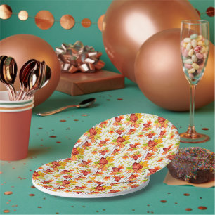 Autumn maple leaves pattern  paper plate