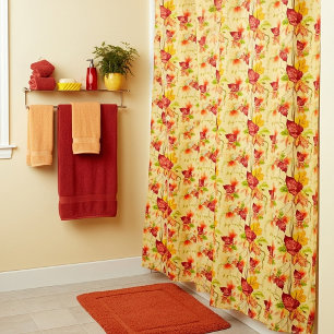 Autumn maple leaves pattern shower curtain