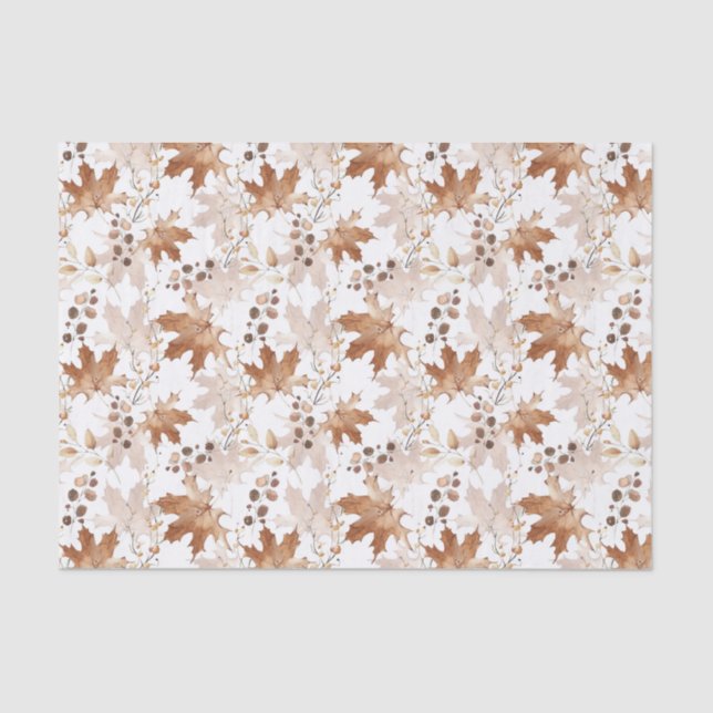 Autumn Maple Leaves Pattern Thanksgiving Tissue Paper (Front)