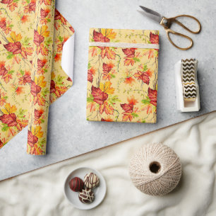 Autumn maple leaves pattern  wrapping paper