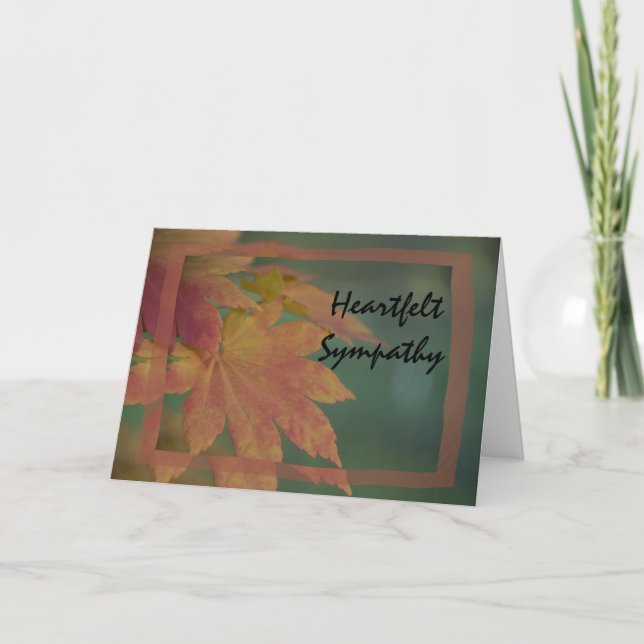 Autumn Maple Leaves Sympathy Card (Front)