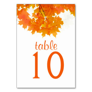 Autumn Maple Leaves Table Card