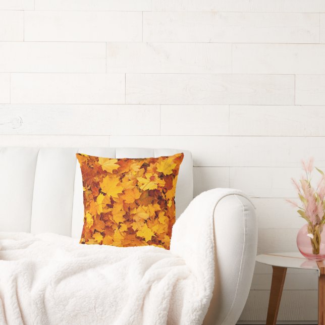 Autumn Maple Leaves Throw Pillow (Couch)