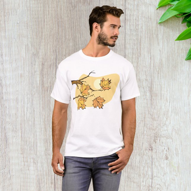 Autumn Maple Leaves with Branches and Sunset  T-Shirt (Creator Uploaded)