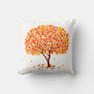 Autumn Maple Tree Throw Pillow