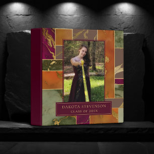 Autumn Marble   Geometric Gold Jewel Tone Album Binder
