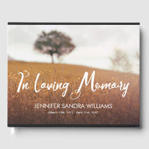 Autumn Meadow In Loving Memory Guest Book
