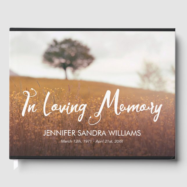 Autumn Meadow In Loving Memory Guest Book (Front)