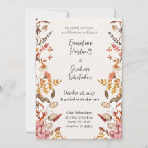 Autumn Meadow Wildflower Wedding Invitation