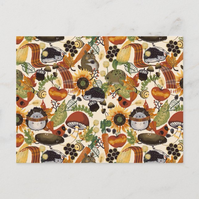Autumn Medley Pattern Postcard (Front)