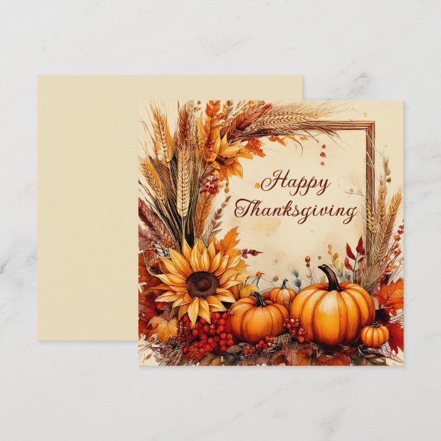 Autumn Mix frame Thanksgiving Holiday Card (Front/Back)