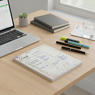 Autumn mixed floral personalized daily planner notepad