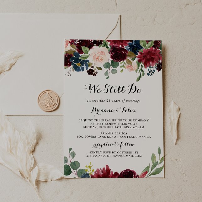 Autumn Modern Calligraphy We Still Do Vow Renewal Invitation (Creator Uploaded)