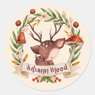 Autumn Mood Halloween Classic Round Sticker