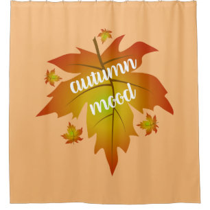 Autumn mood typography maple leaves