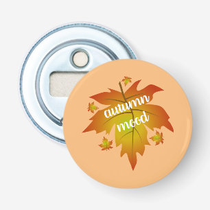 Autumn mood typography maple leaves bottle opener
