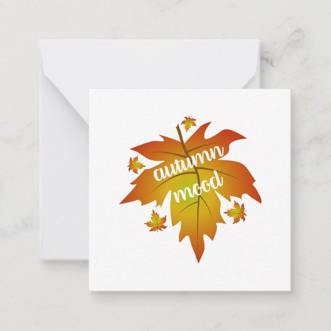 Autumn mood typography maple leaves  card (Front)