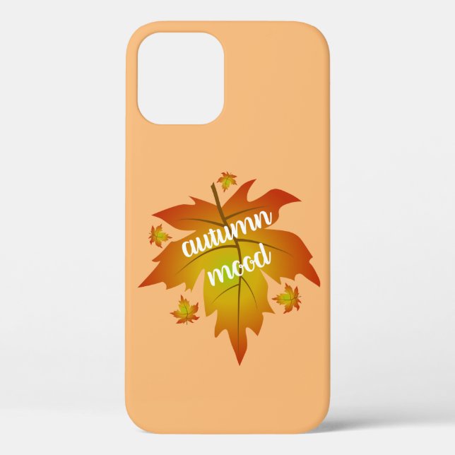 Autumn mood typography maple leaves   Case-Mate iPhone case (Back)