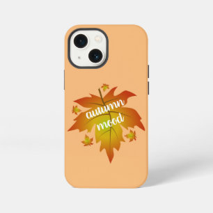 Autumn mood typography maple leaves   iPhone 13 mini case