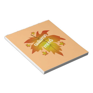 Autumn mood typography maple leaves notepad
