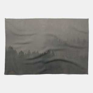 Autumn Moods Misty Forest Photo Art Nature Scene Kitchen Towel
