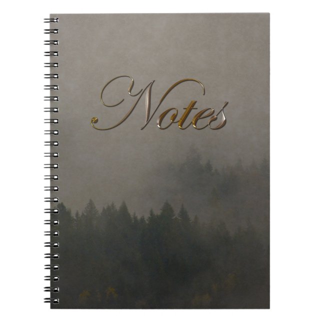 Autumn Moods Misty Forest Photo Art Nature Scene Notebook (Front)