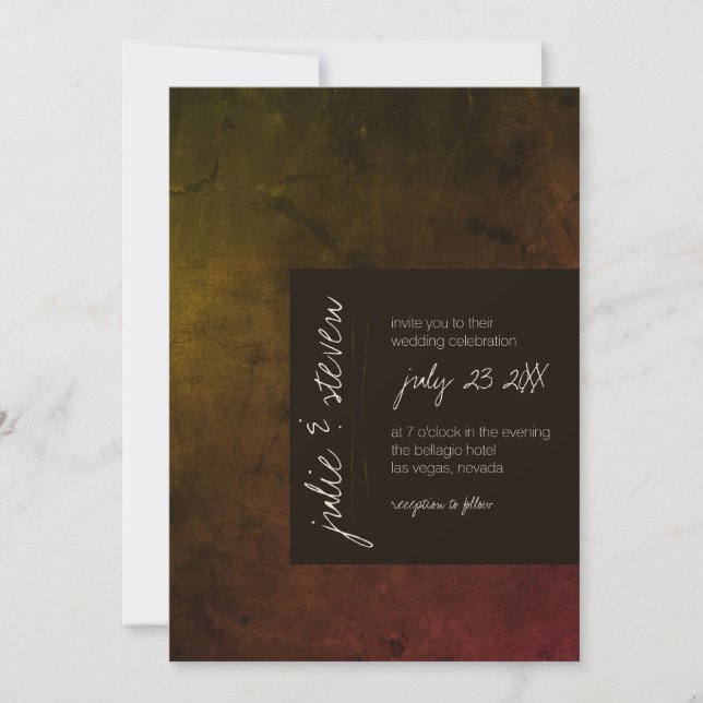 Autumn Moody Dark Modern Wedding Invitation (Front)