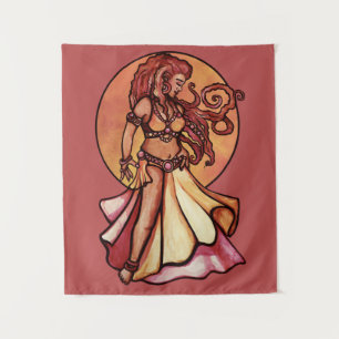 Autumn Moon Belly Dancer Goddess Tapestry