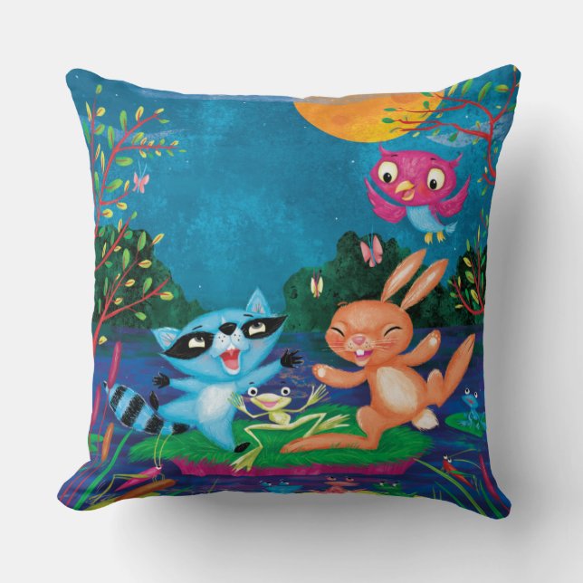Autumn Moon Throw Pillow (Front)