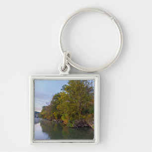 Autumn Morning Lake Springfield Keychain