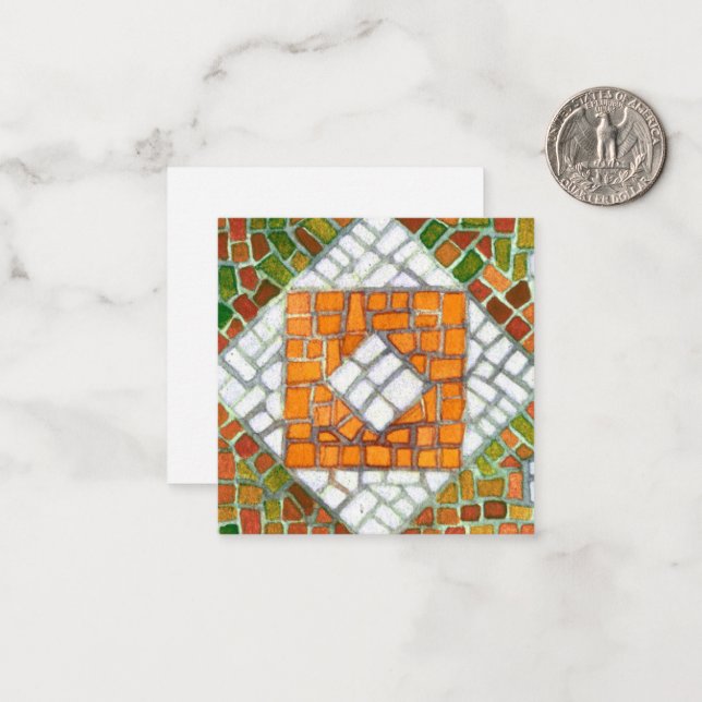 AUTUMN MOSAIC 2.5 Square Flat Note Card (Front/Back In Situ)