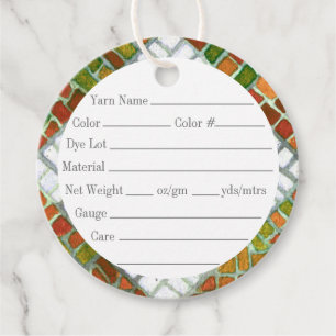AUTUMN MOSAIC 2" Round Yarn Tags