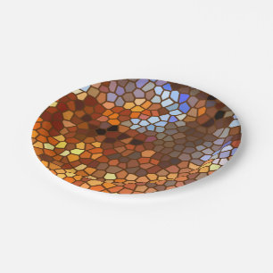 Autumn Mosaic Abstract Paper Plate