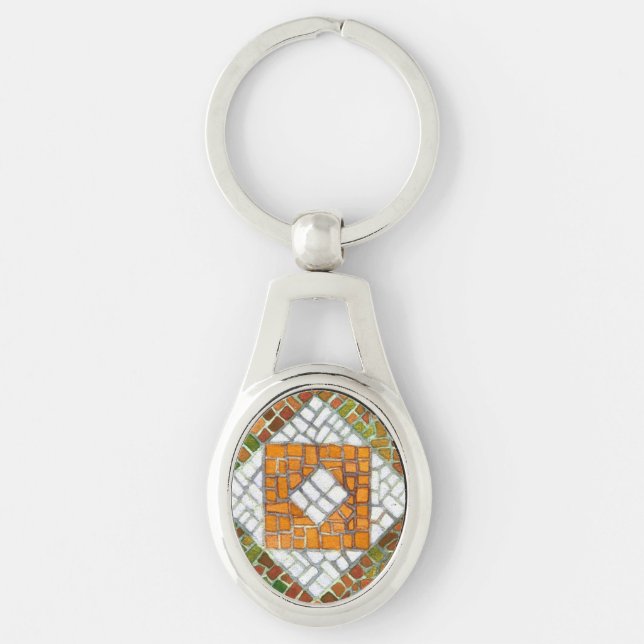 AUTUMN MOSAIC Oval Keychain (Front)