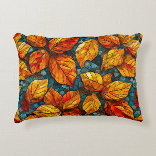 Autumn mosaic pattern accent pillow