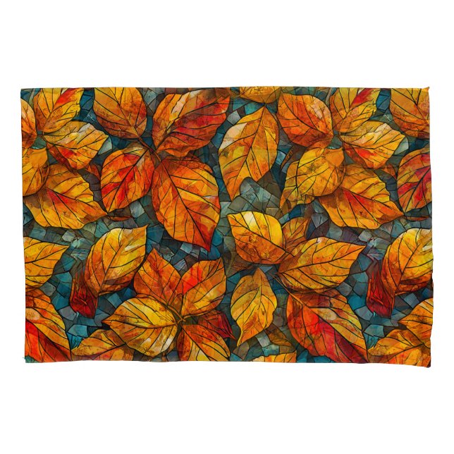 Autumn mosaic pattern pillowcase (Front)