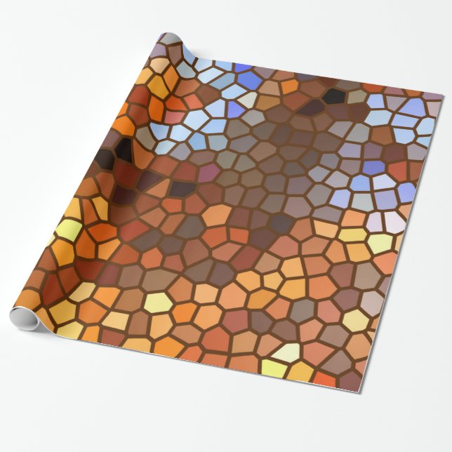 Autumn Mosaic Wrapping Paper (Unrolled)