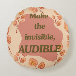 Autumn Motivational Quote Round Throw Pillow