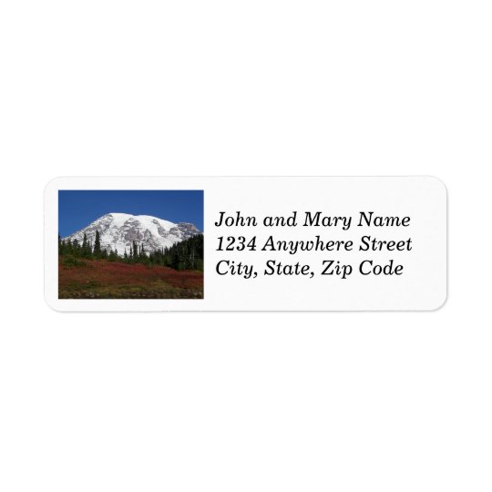 Autumn Mount Rainier Photo Return Address Labels