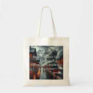 Autumn Mountain Train Journey Tote Bag