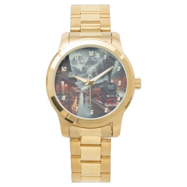 Autumn Mountain Train Journey Watch (Front)