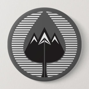autumn mountains 4 inch round button
