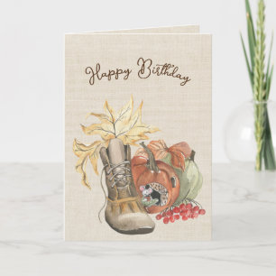 Autumn Mouse Birthday Humour  Card